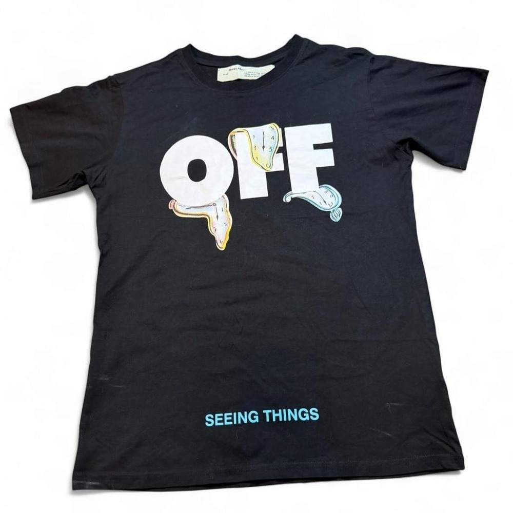 Off-White main label Salvador Dali melted clock t-shirt tagged large fits medium